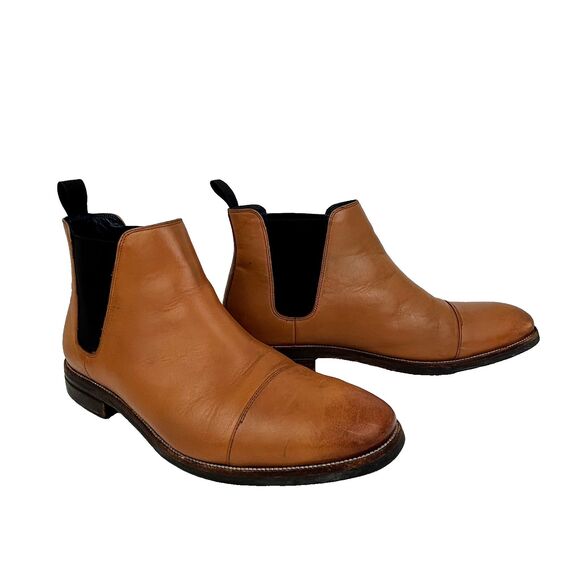 Cole Haan Wagner Grand Chelsea Boots Leather Dress Shoes Cognac Tan Men's 12 - Picture 2 of 15